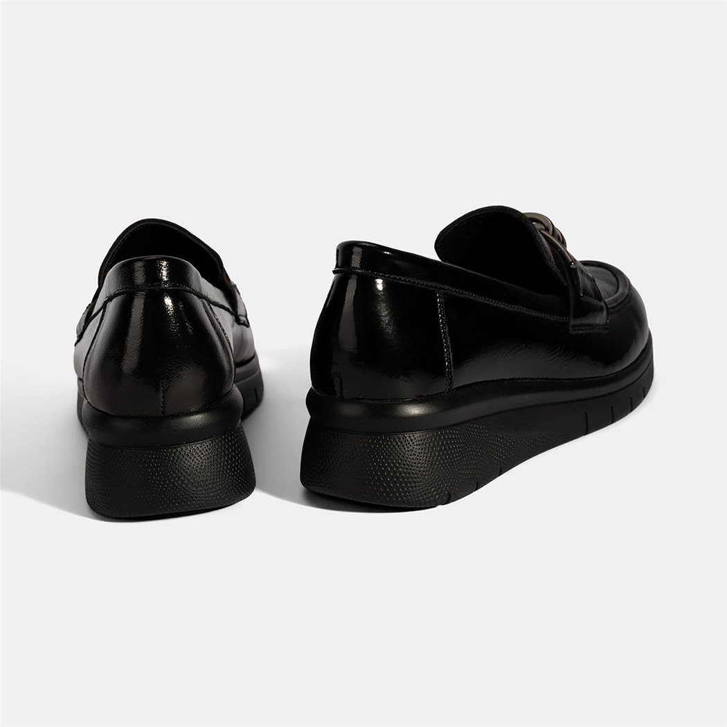 Kadın Siyah DesaComfort Toka Detaylı Deri Ayakkabı