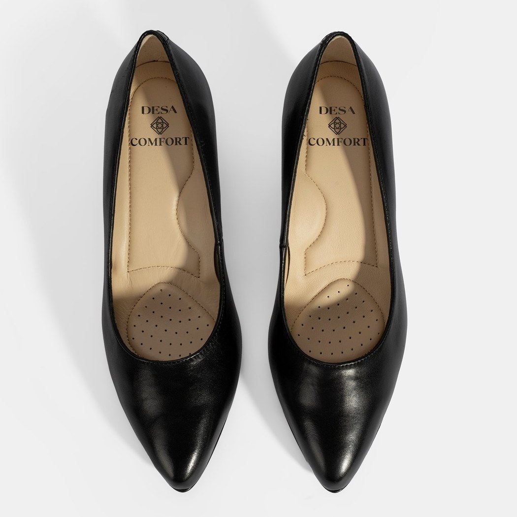 Kadın Siyah DesaComfort Topuklu Deri Ayakkabı