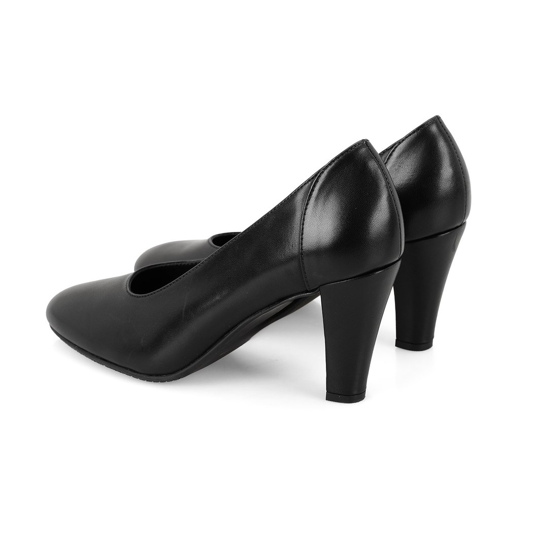Kadın Siyah DesaComfort Topuklu Deri Klasik Ayakkabı