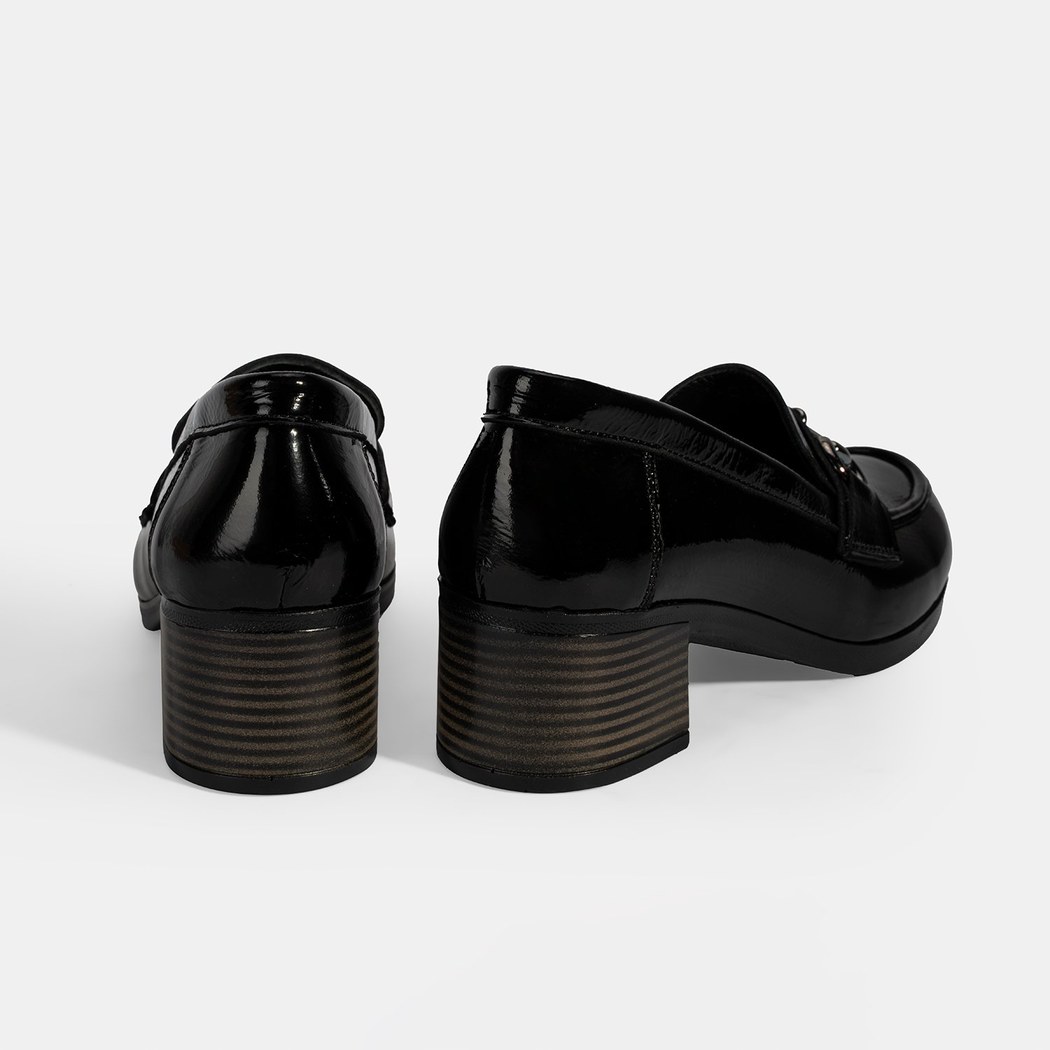 Kadın Siyah DesaComfort Topuklu Rugan Ayakkabı