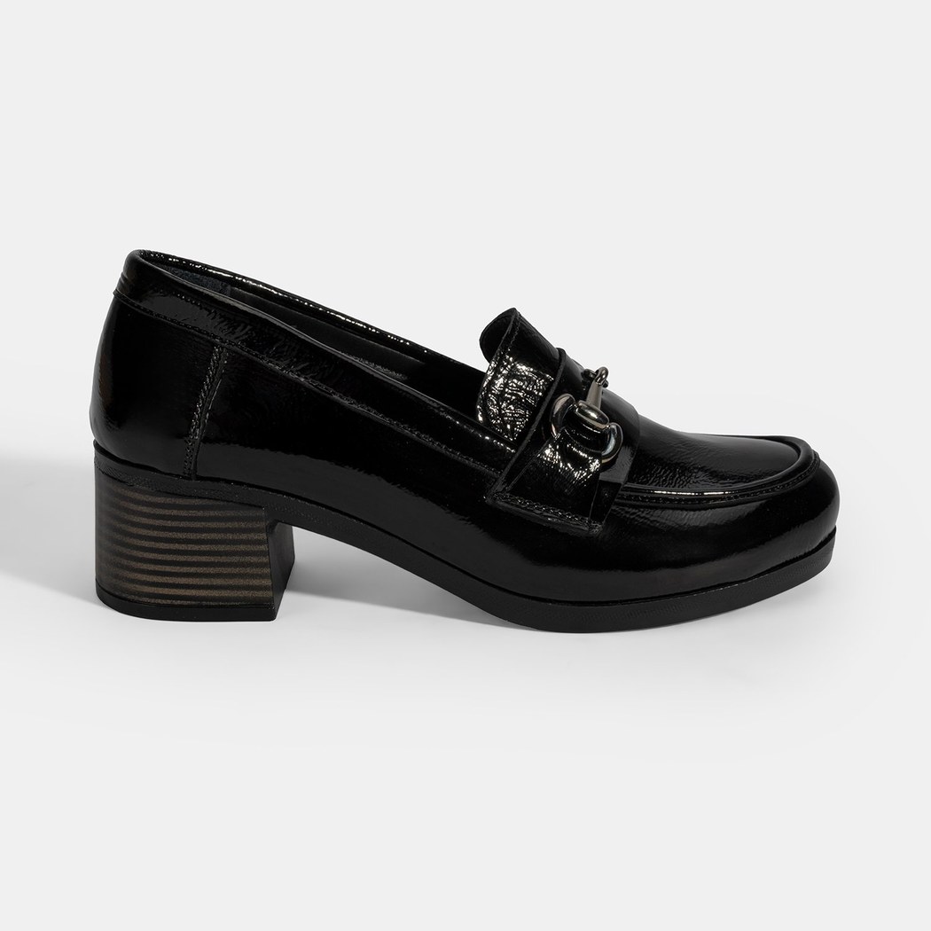 Kadın Siyah DesaComfort Topuklu Rugan Ayakkabı