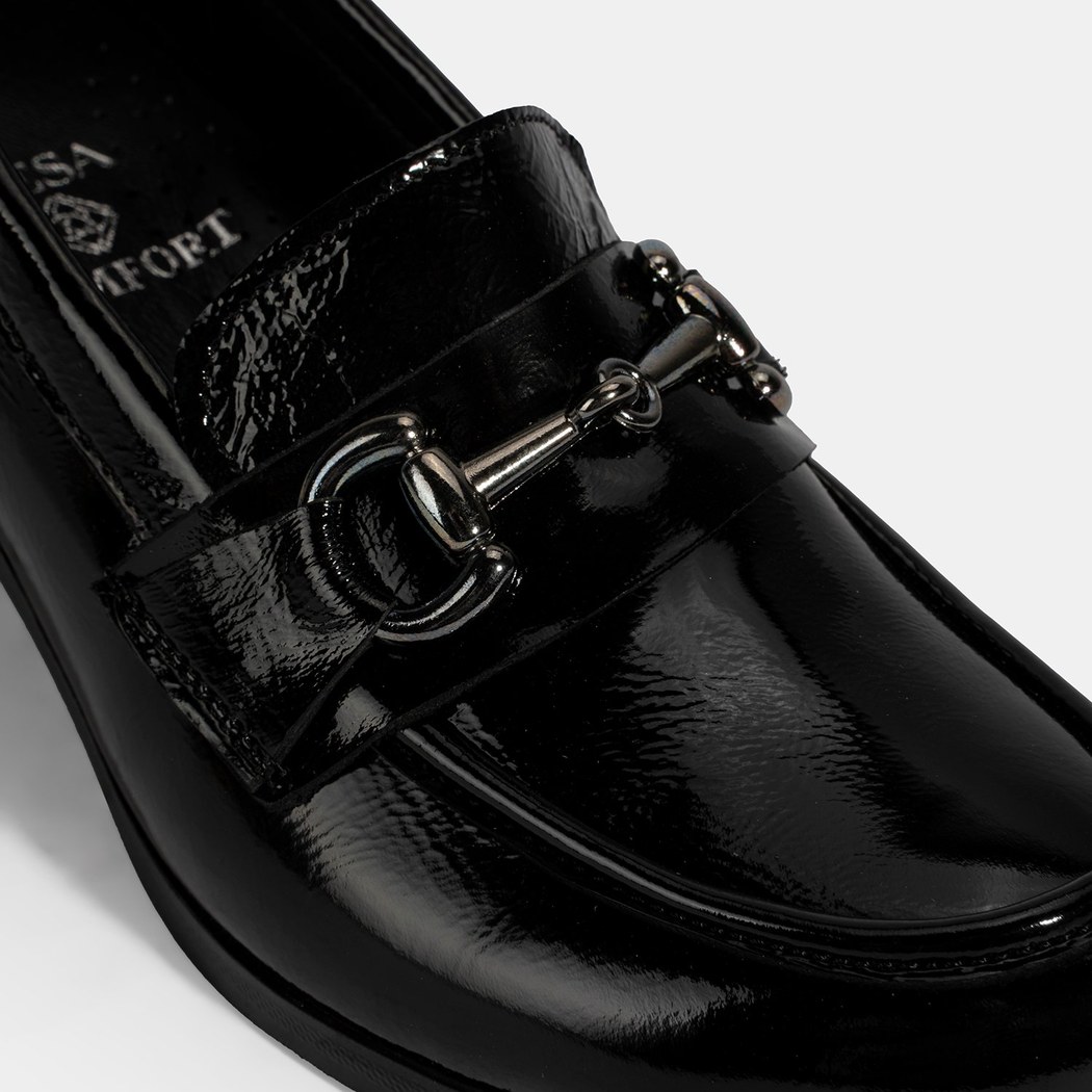 Kadın Siyah DesaComfort Topuklu Rugan Ayakkabı