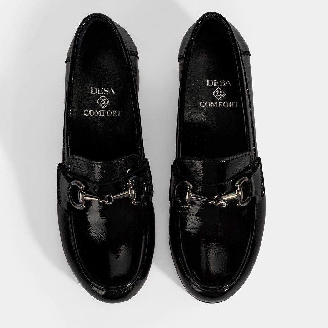 Kadın Siyah DesaComfort Topuklu Rugan Ayakkabı