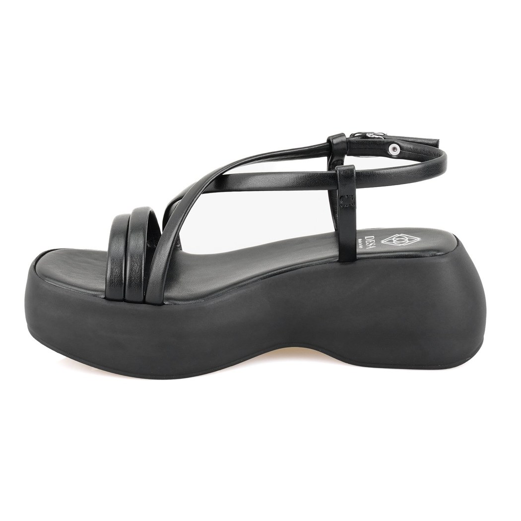 Kadın Siyah Dolgu Tabanlı Sandalet