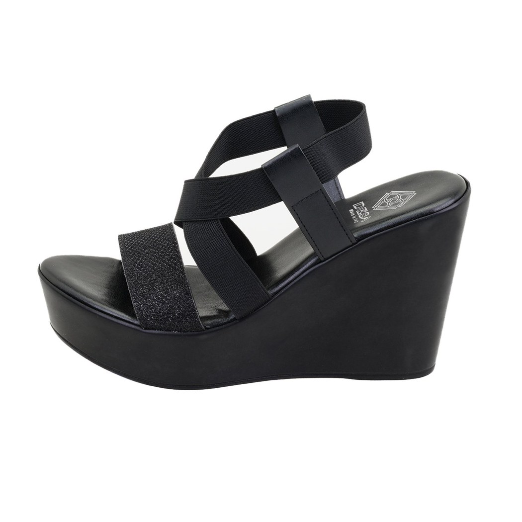 Kadın Siyah Dolgu Topuklu Sandalet