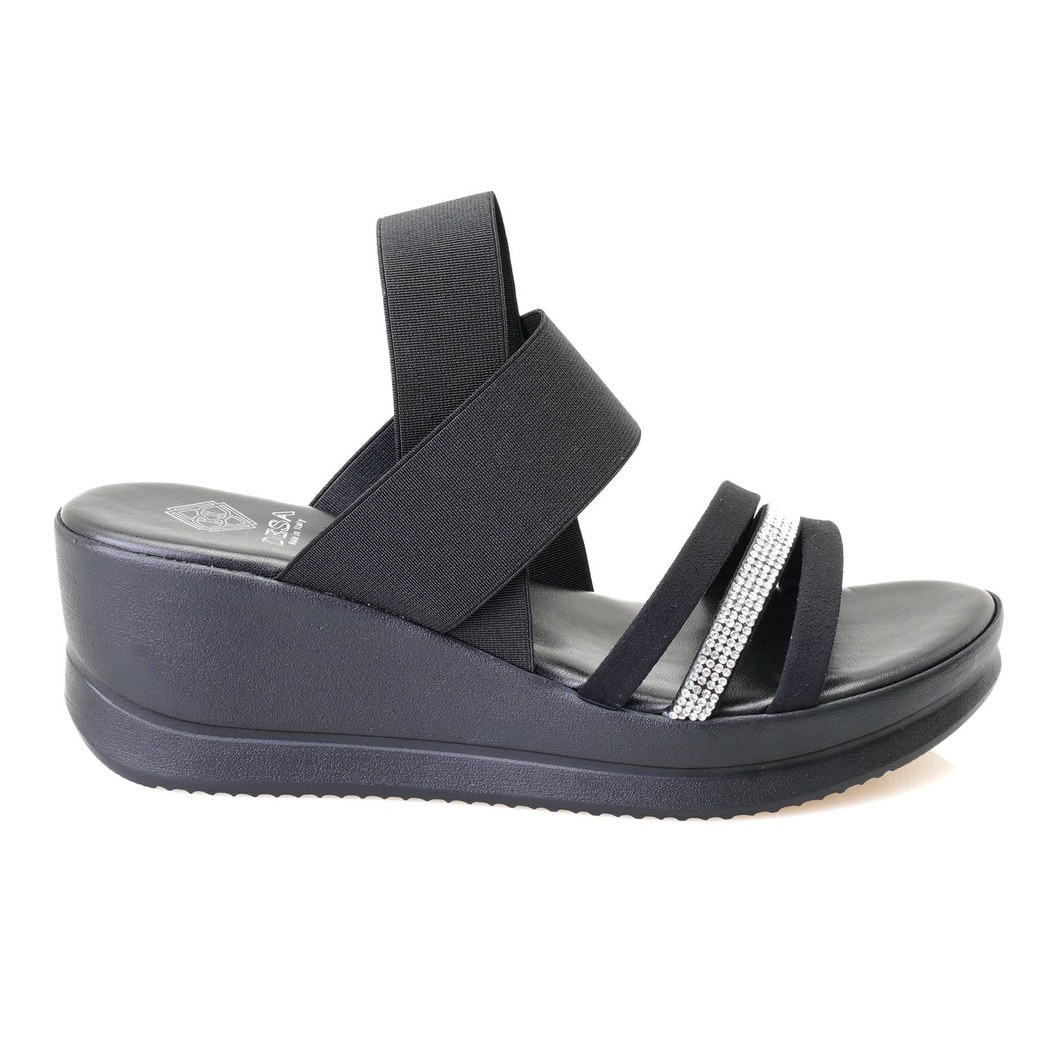 Kadın Siyah Dolgu Topuklu Sandalet