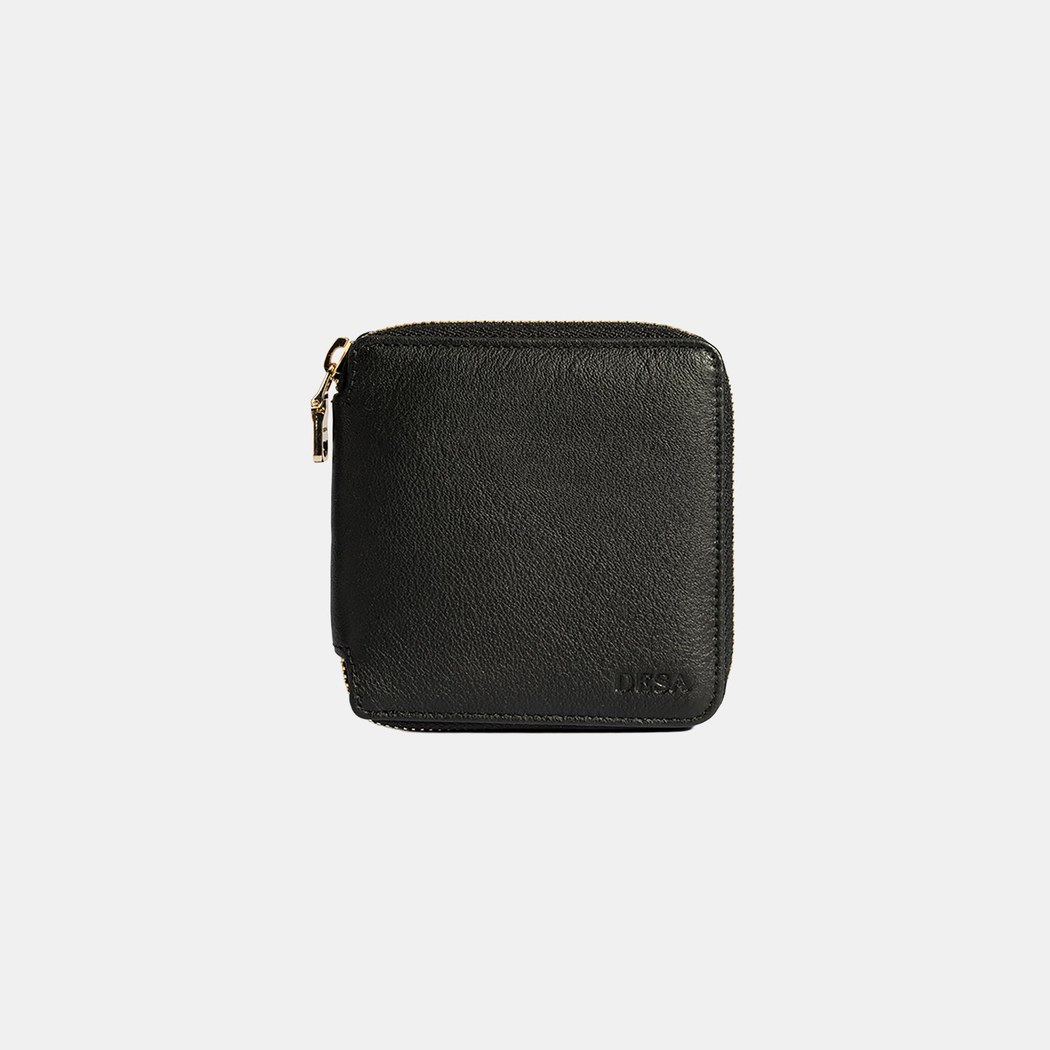 Kadın Siyah Fermuarlı Deri Cüzdan