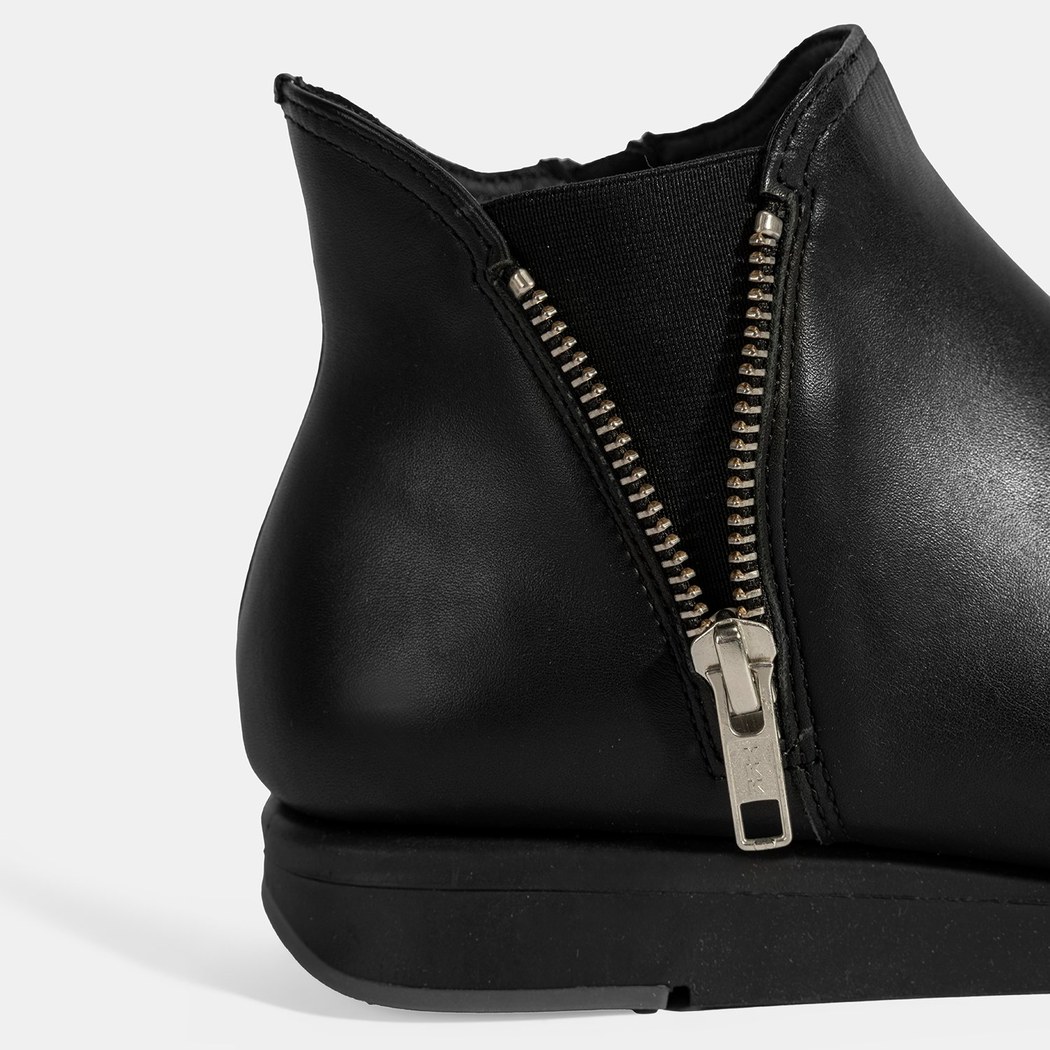 Kadın Siyah Fermuarlı DesaComfort Deri Bot