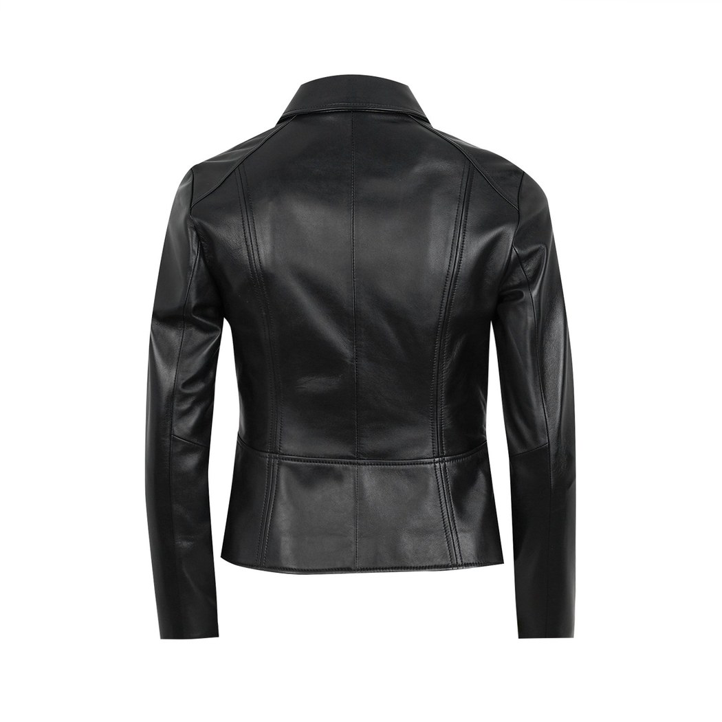 Kadın Siyah Fit Deri Ceket