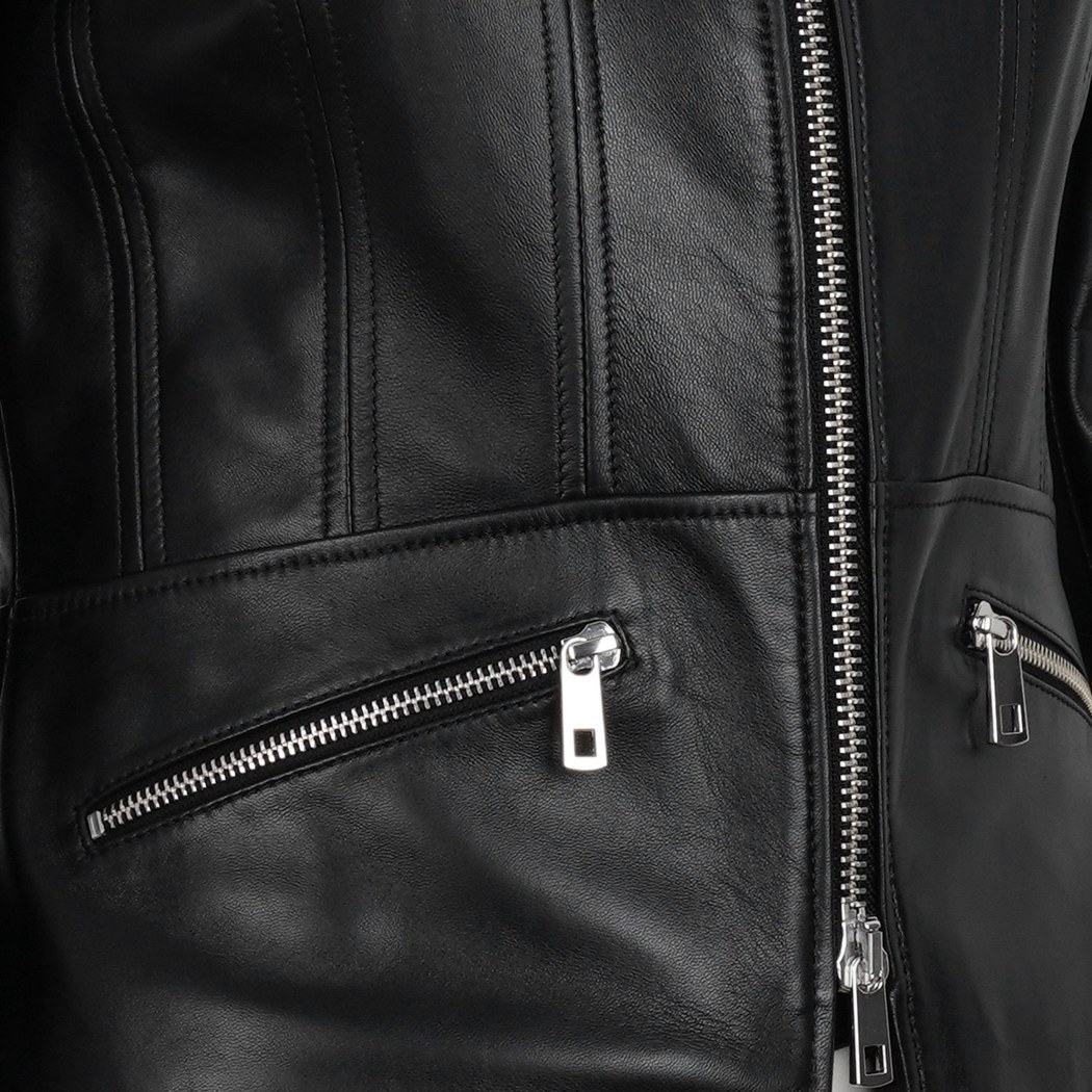 Kadın Siyah Fit Deri Ceket