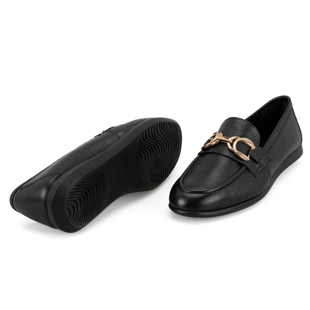 Kadın Siyah Günlük Deri Ayakkabı