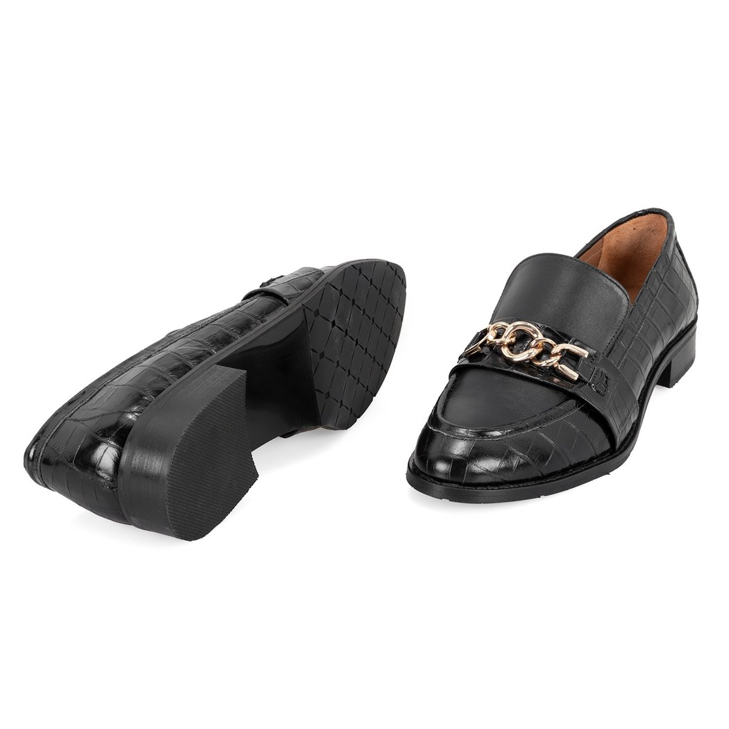 Kadın Siyah Günlük Deri Loafer