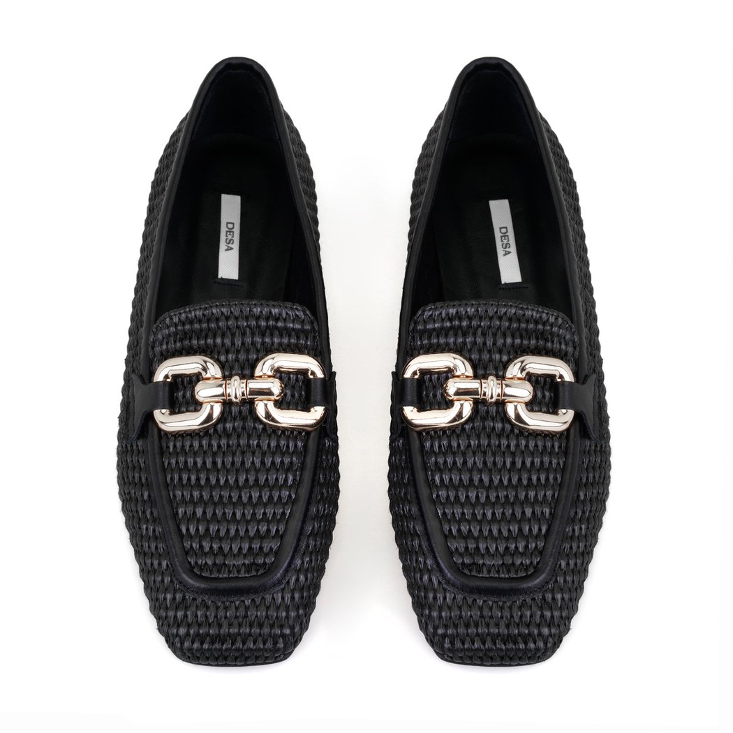 Kadın Siyah Hasır Loafer