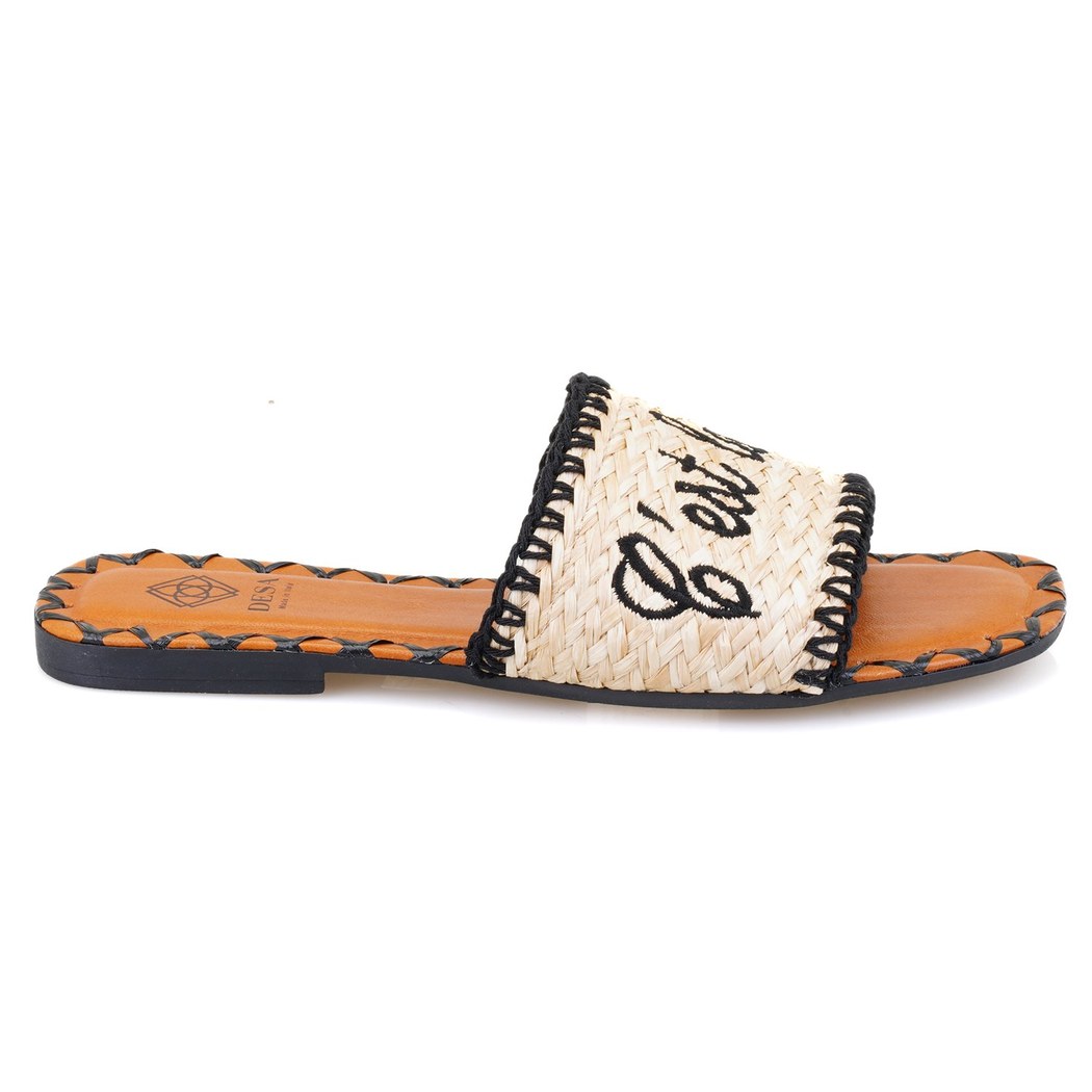 Kadın Siyah Hasır Örgülü Terlik