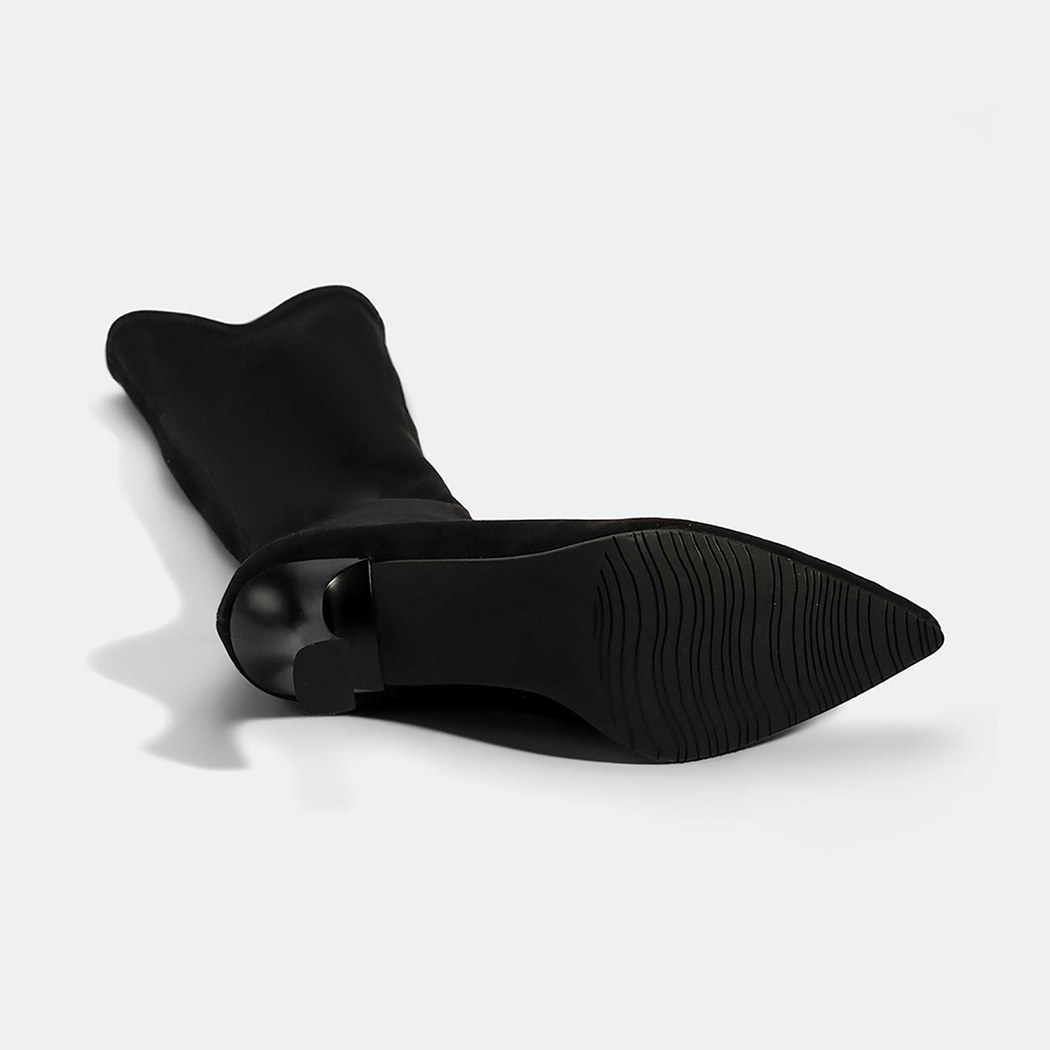 Kadın Siyah İnce Topuklu Stretch Çizme