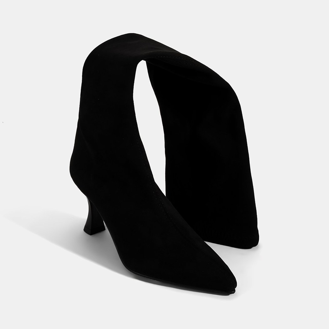 Kadın Siyah İnce Topuklu Stretch Çizme