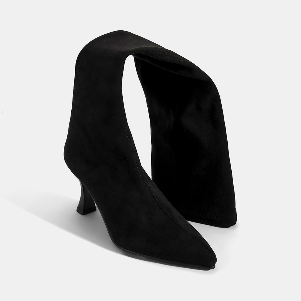 Kadın Siyah İnce Topuklu Stretch Çizme