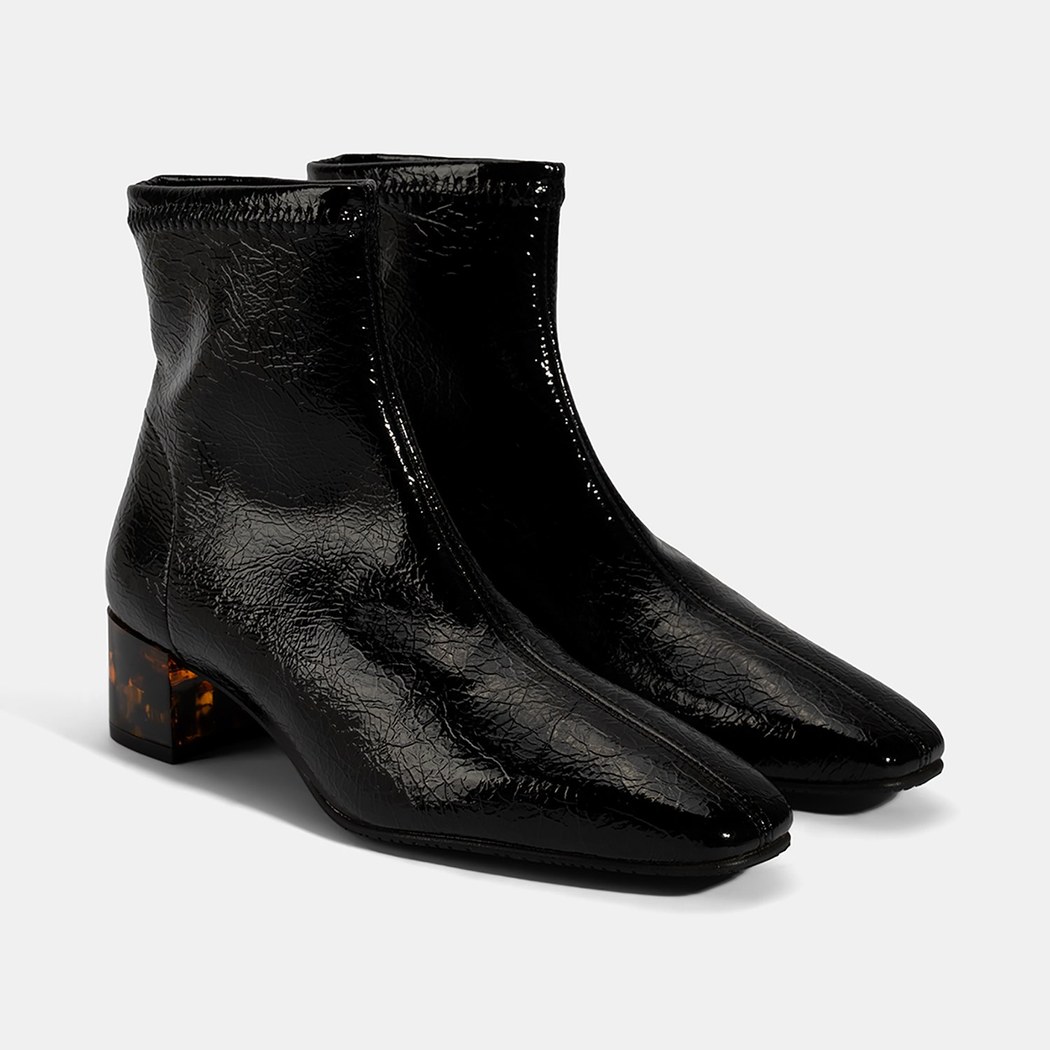 Kadın Siyah Kalın Topuklu Stretch Bot