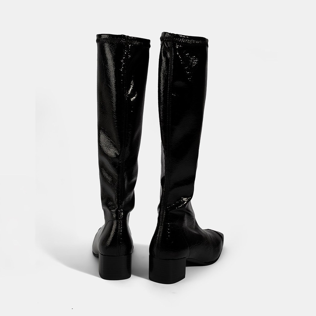 Kadın Siyah Kalın Topuklu Stretch Çizme