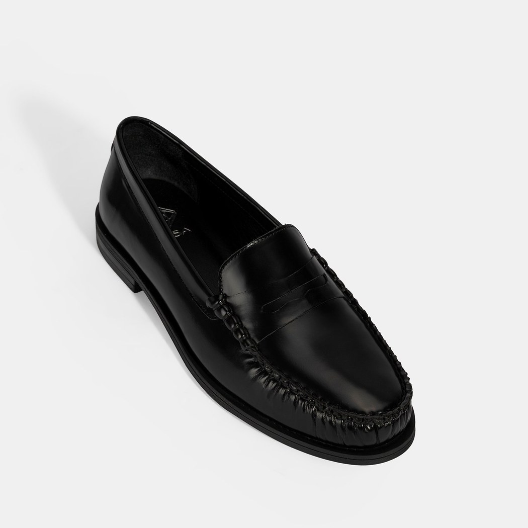 Kadın Siyah Klasik Deri Loafer