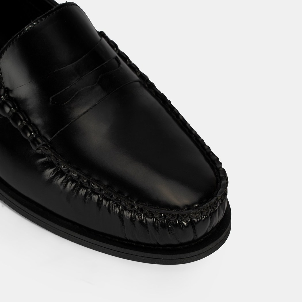 Kadın Siyah Klasik Deri Loafer