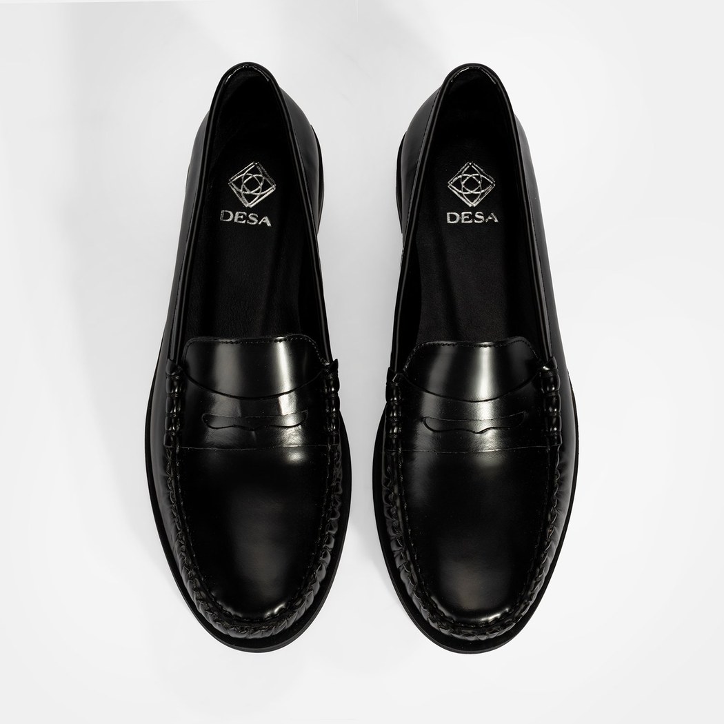 Kadın Siyah Klasik Deri Loafer