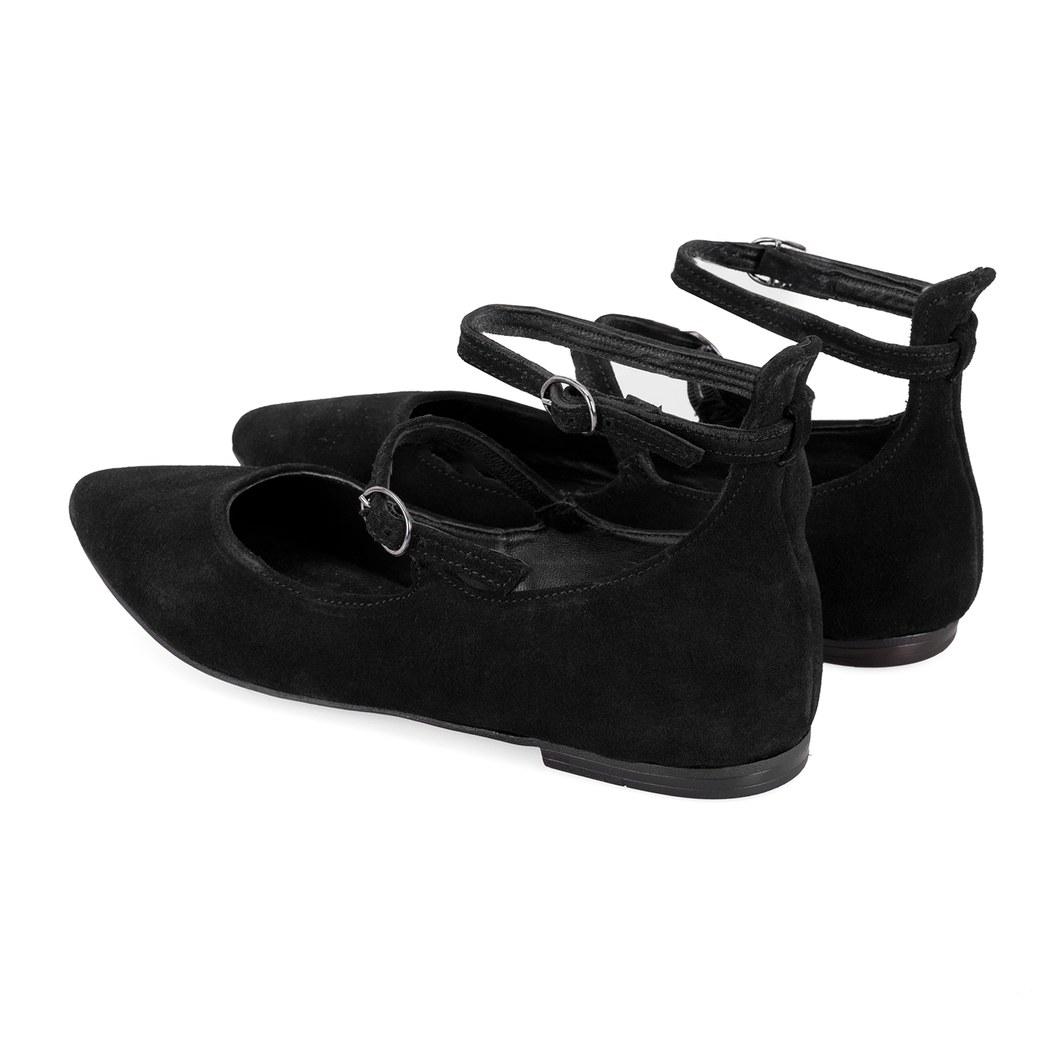 Kadın Siyah Mary Jane Deri Babet