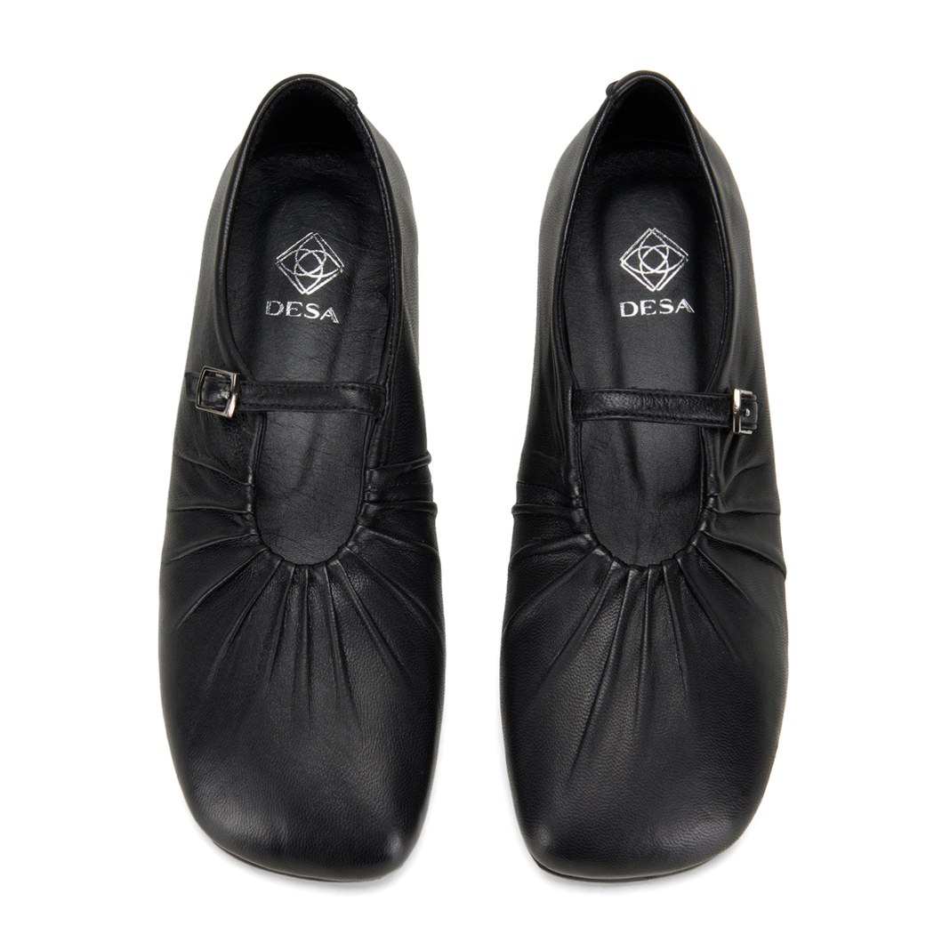 Kadın Siyah Mary Jane Deri Babet