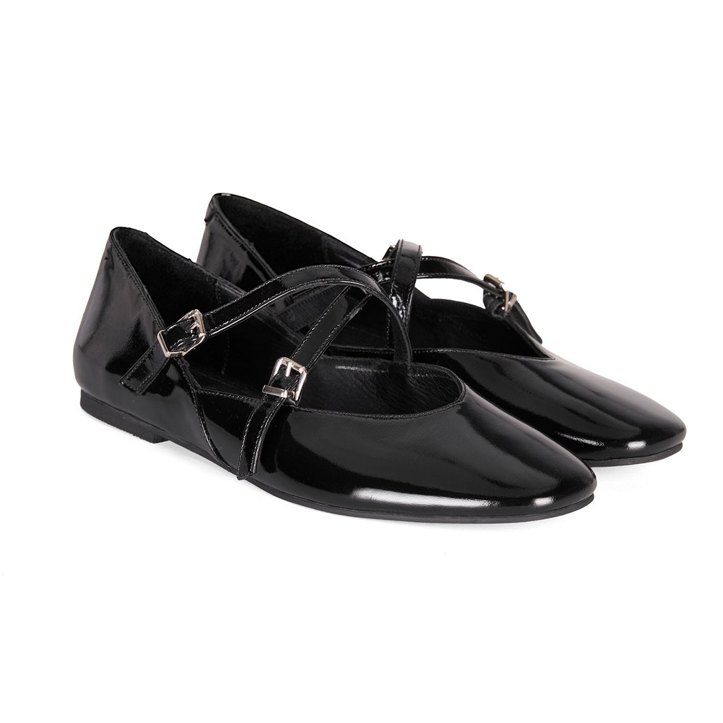 Kadın Siyah Mary Jane Deri Günlük Ayakkabı