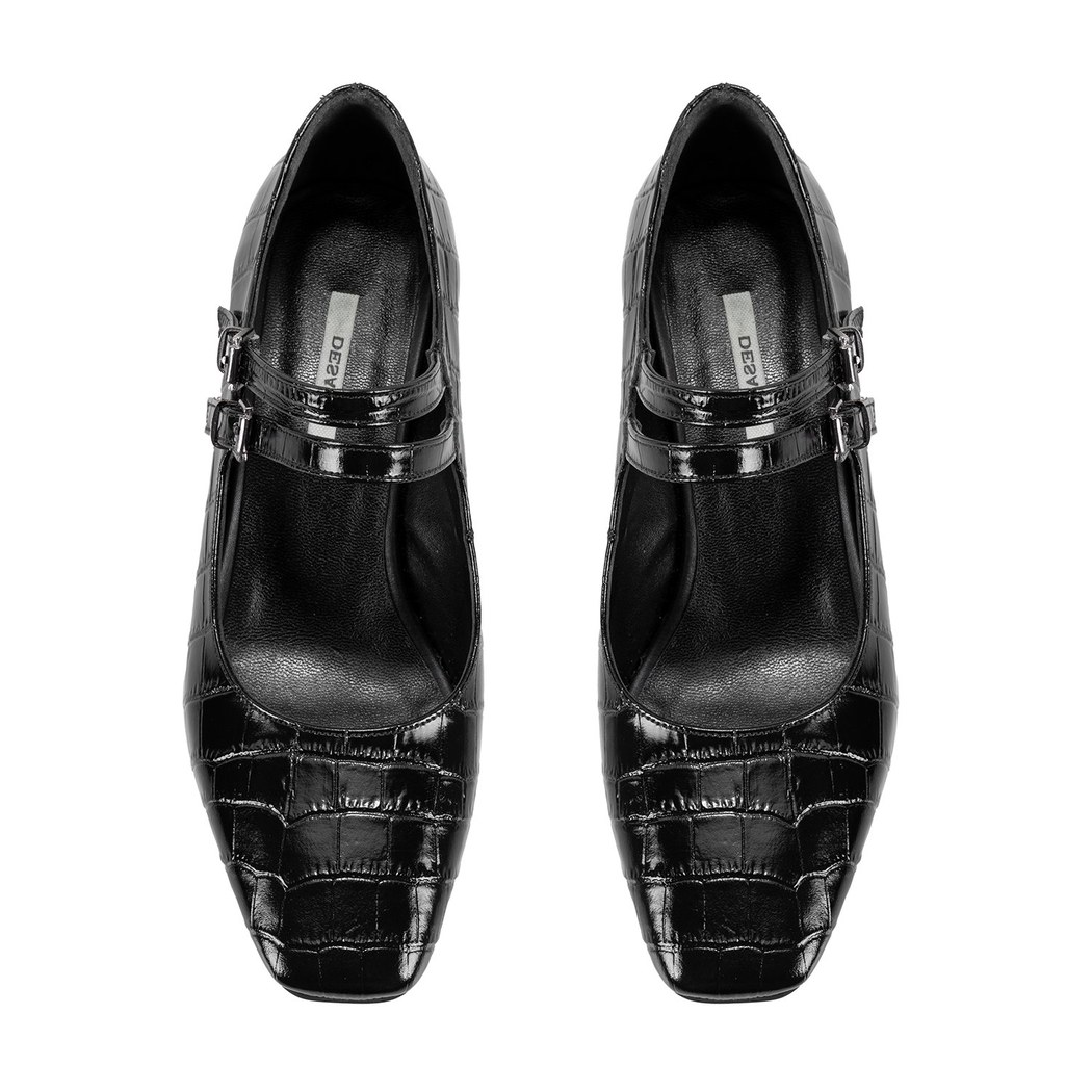 Kadın Siyah Mary Jane Deri Klasik Ayakkabı