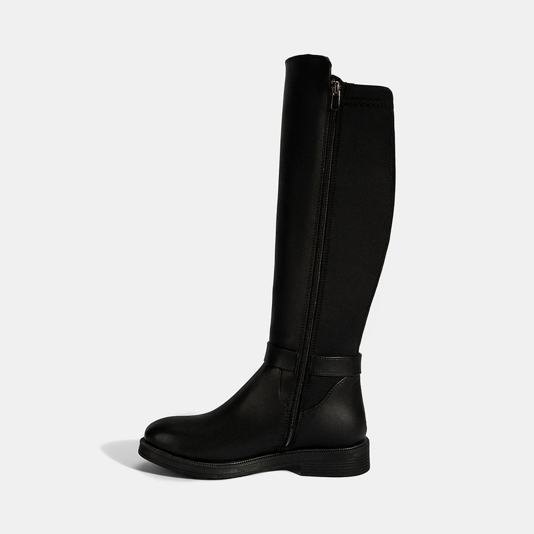 Kadın Siyah Metal Aksesuarlı Stretch Çizme