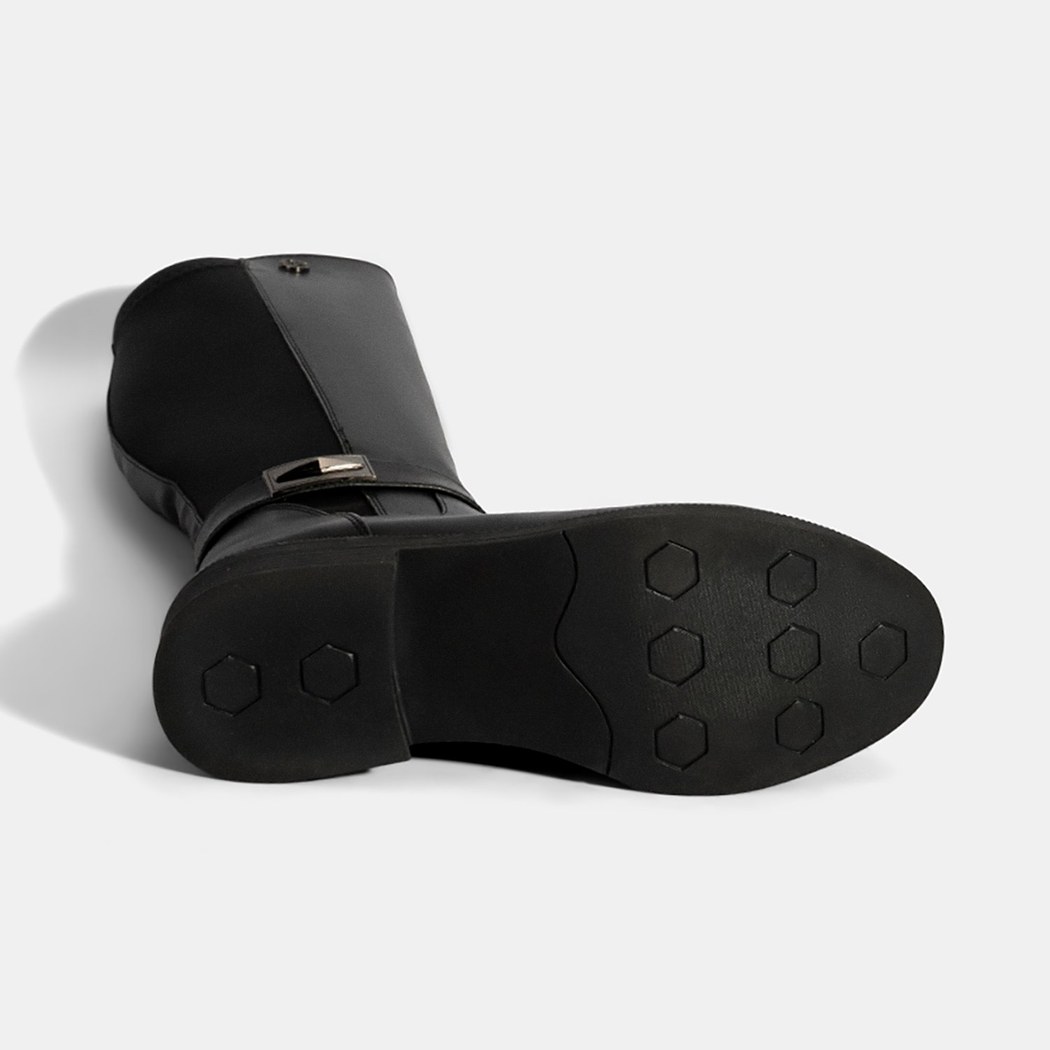 Kadın Siyah Metal Aksesuarlı Stretch Çizme