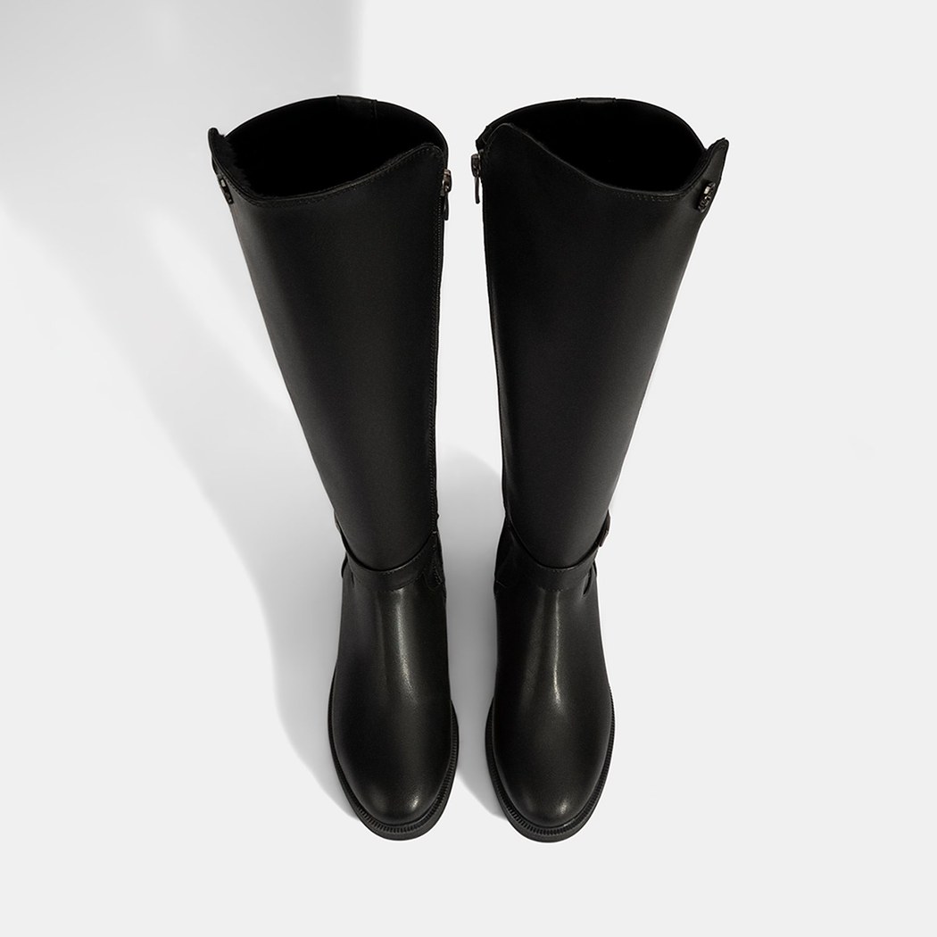 Kadın Siyah Metal Aksesuarlı Stretch Çizme