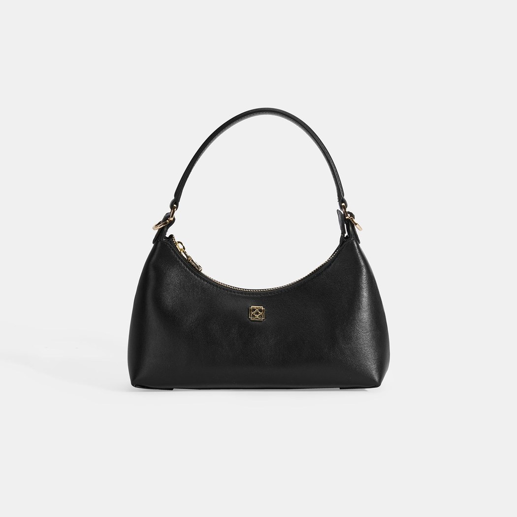 Kadın Siyah Omuz Askılı Mini Deri El Çantası