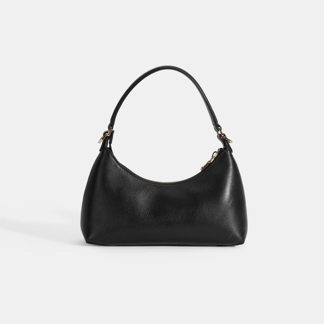 Kadın Siyah Omuz Askılı Mini Deri El Çantası