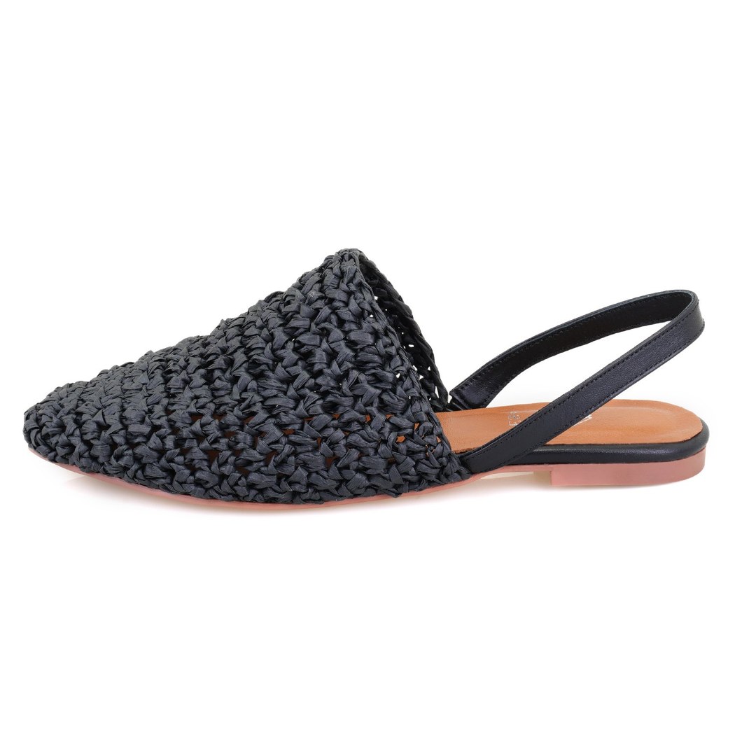 Kadın Siyah Örgülü Terlik