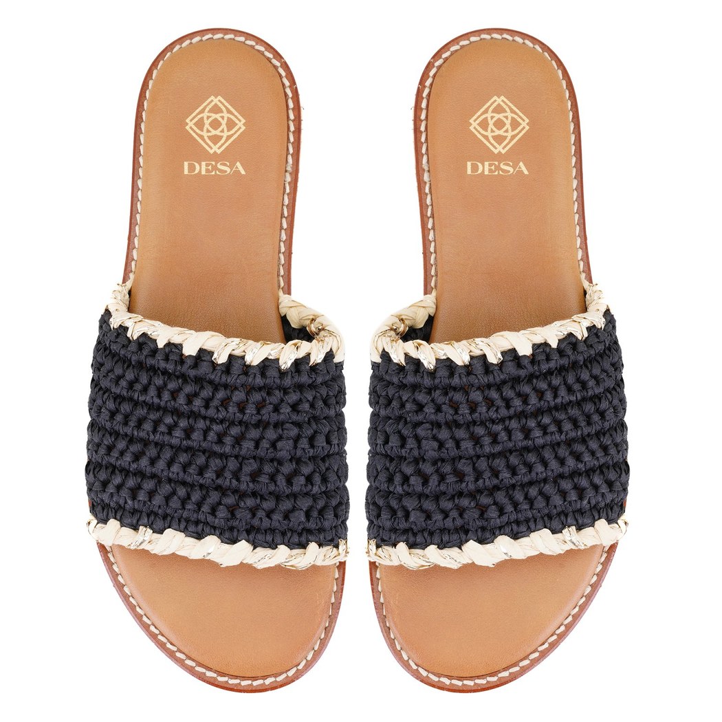 Kadın Siyah Örgülü Terlik