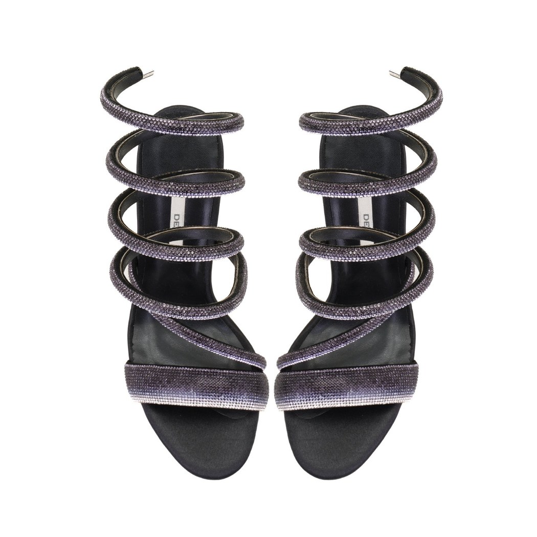 Kadın Siyah Parlak Taş Detaylı Abiye Topuklu Ayakkabı