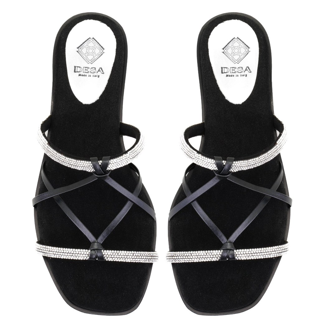 Kadın Siyah Parlak Taşlı Terlik