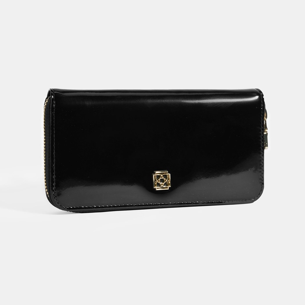 Kadın Siyah Rugan Deri Cüzdan