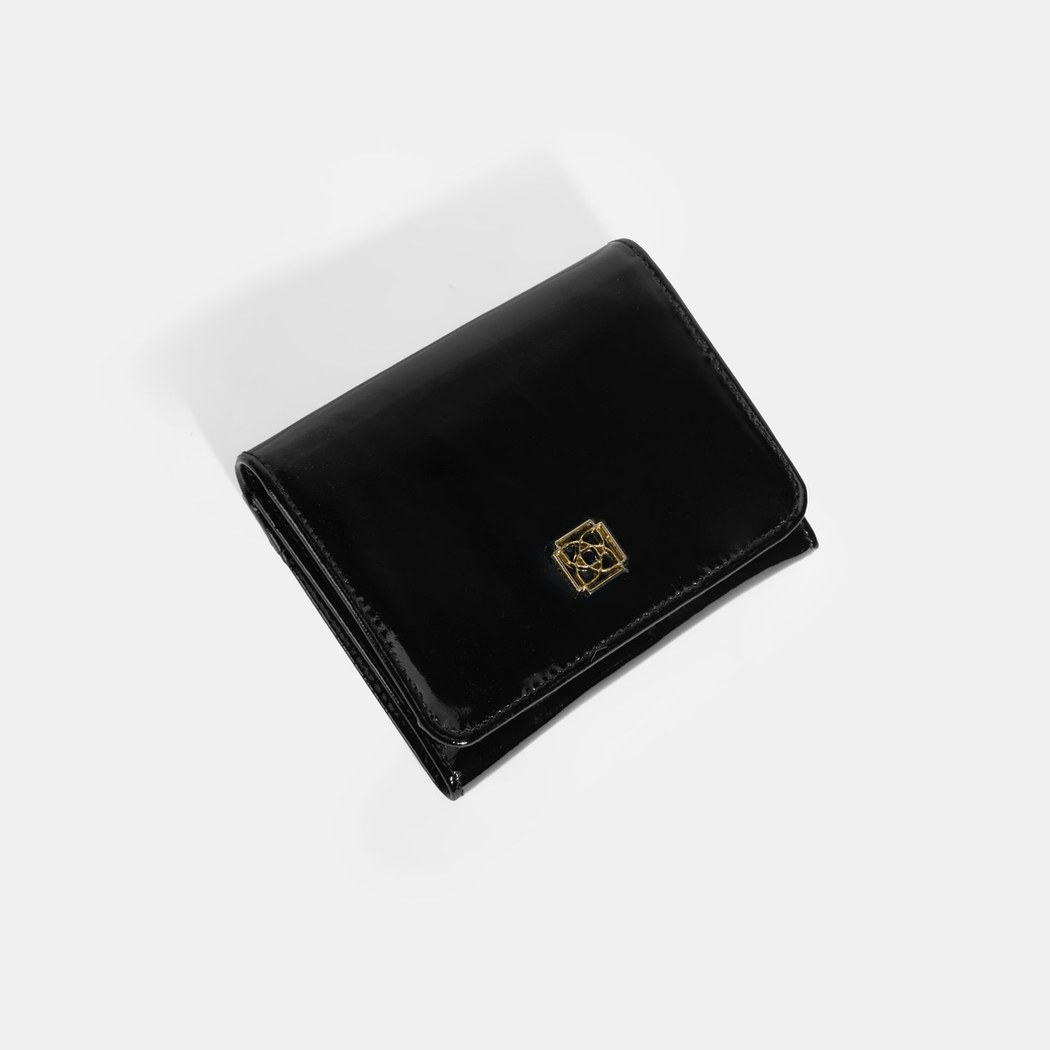 Kadın Siyah Rugan Deri Cüzdan