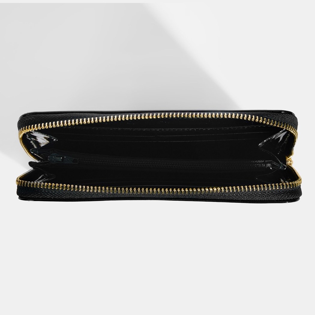 Kadın Siyah Rugan Deri Cüzdan