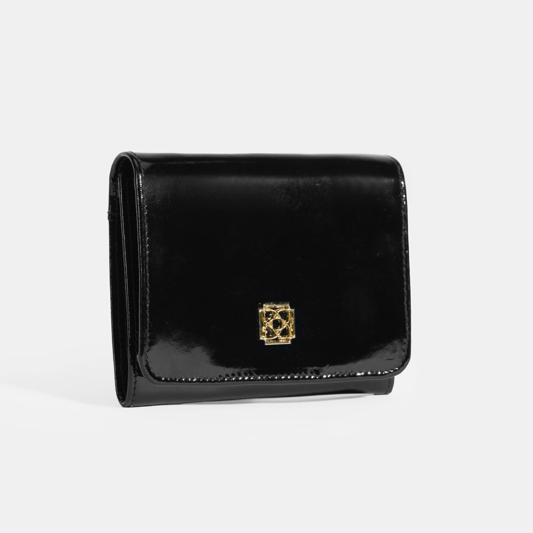 Kadın Siyah Rugan Deri Cüzdan