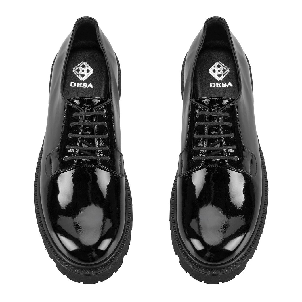 Kadın Siyah Rugan Deri Günlük Ayakkabı