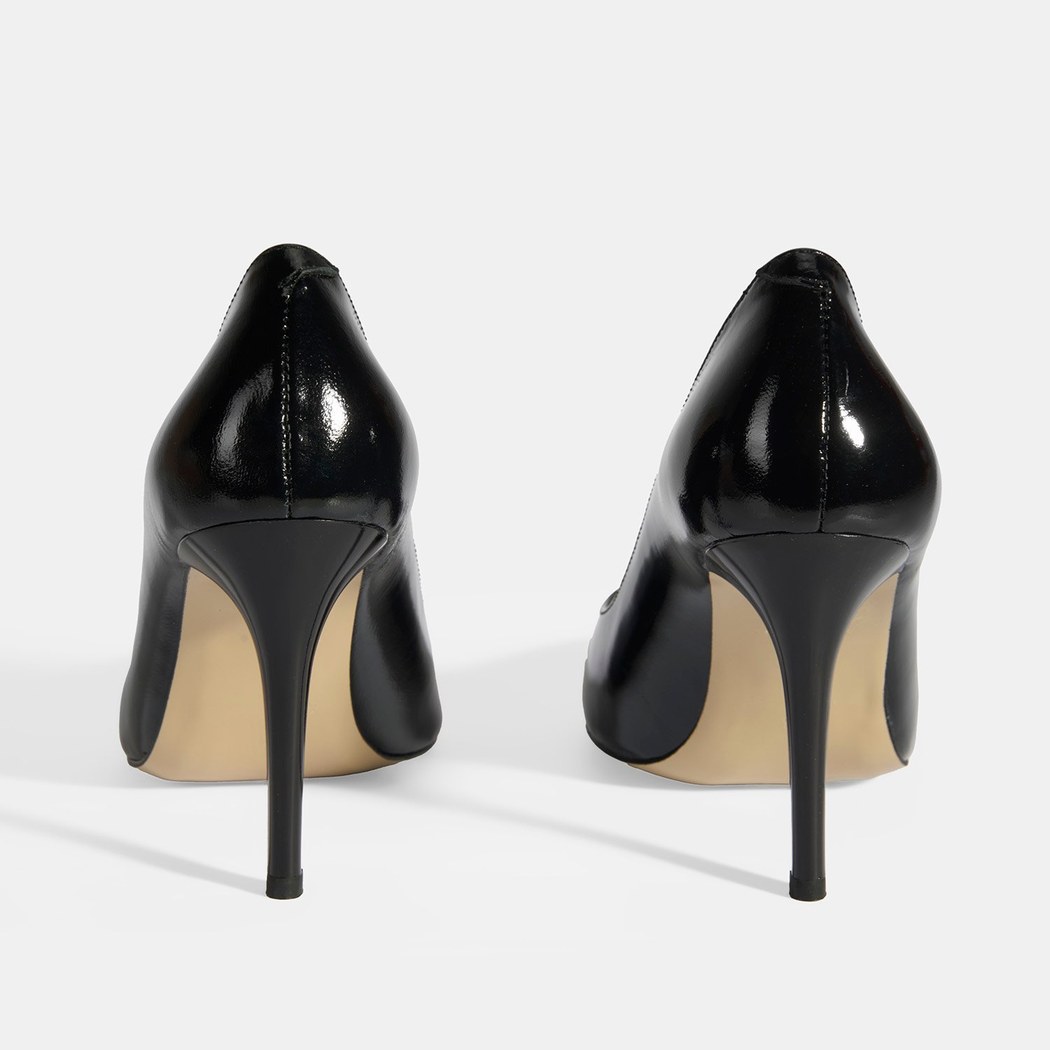 Kadın Siyah Rugan Deri Stiletto