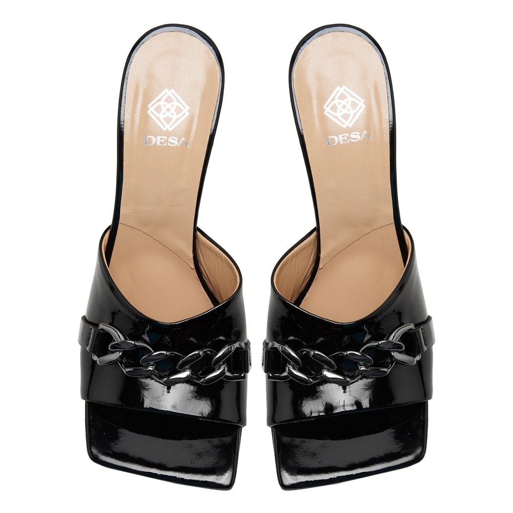 Kadın Siyah Rugan Terlik