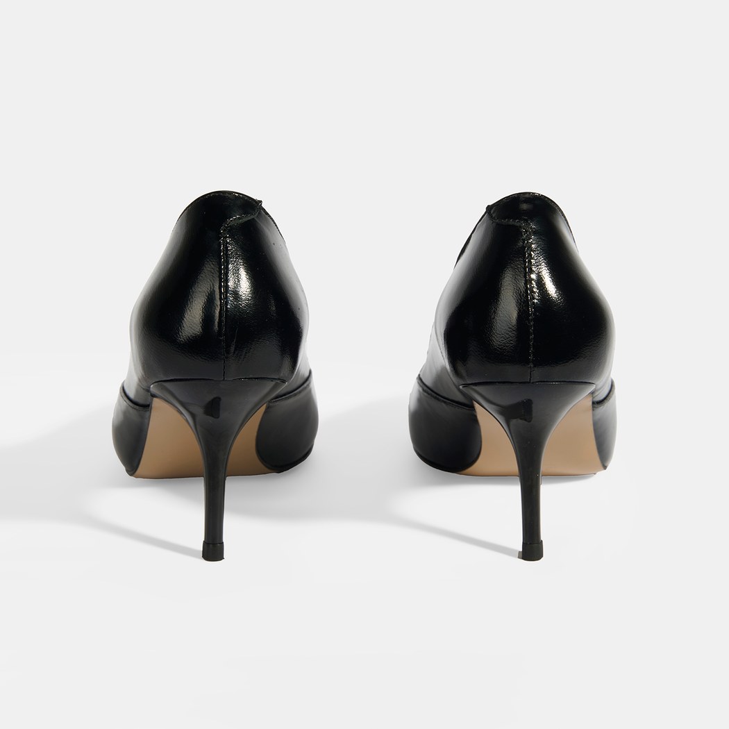 Kadın Siyah Rugan Topuklu Ayakkabı