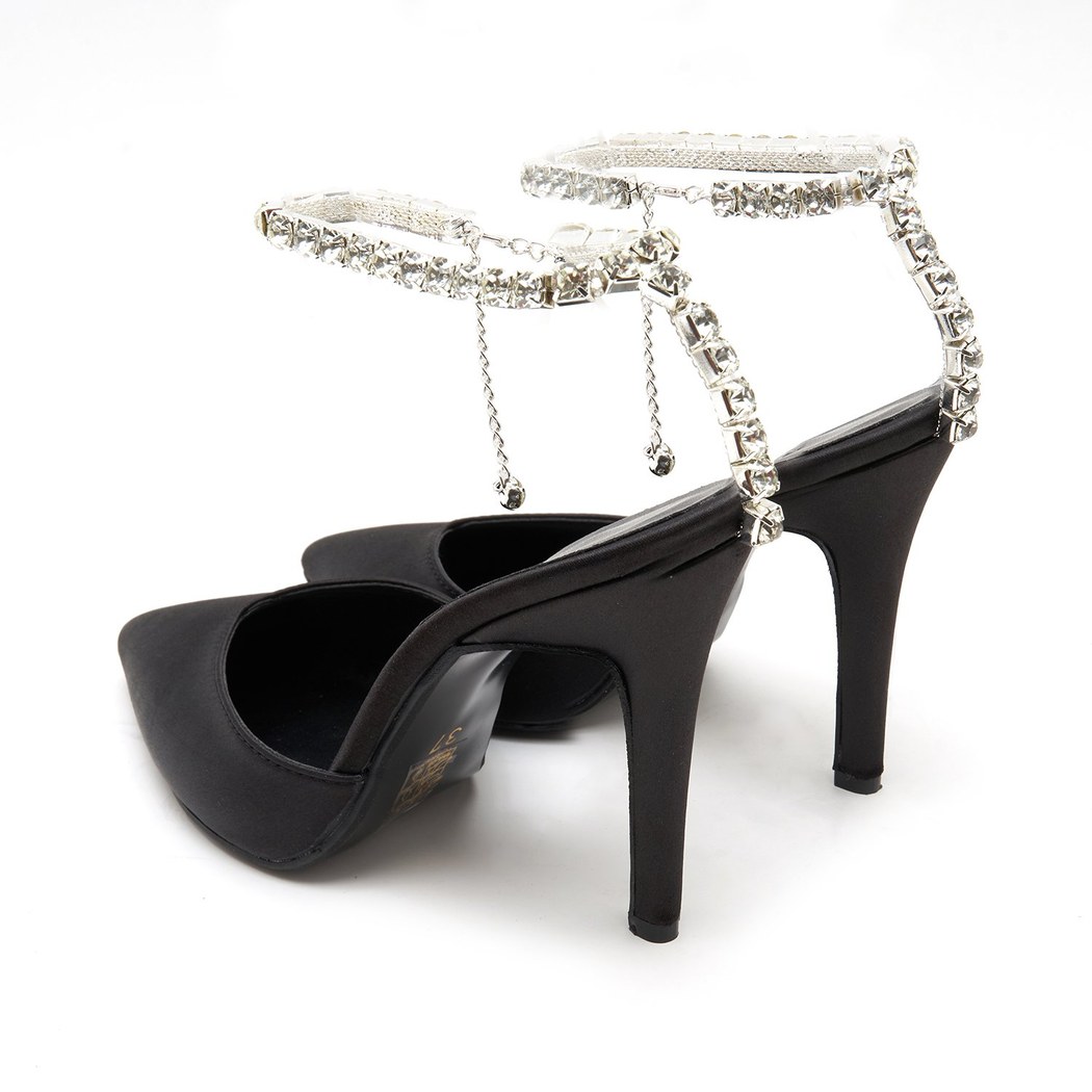 Kadın Siyah Saten Abiye Ayakkabı