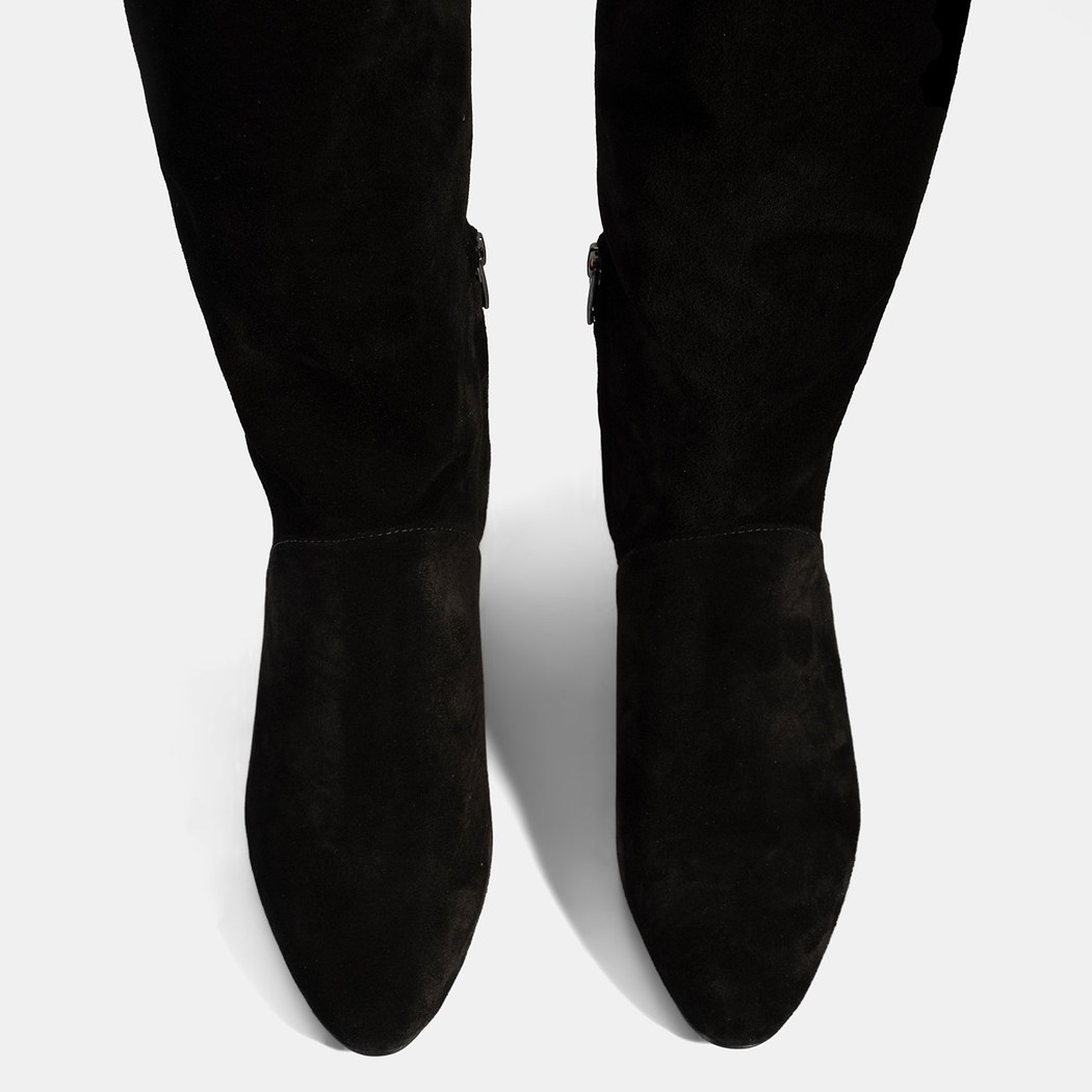 Kadın Siyah Süet Deri Çizme