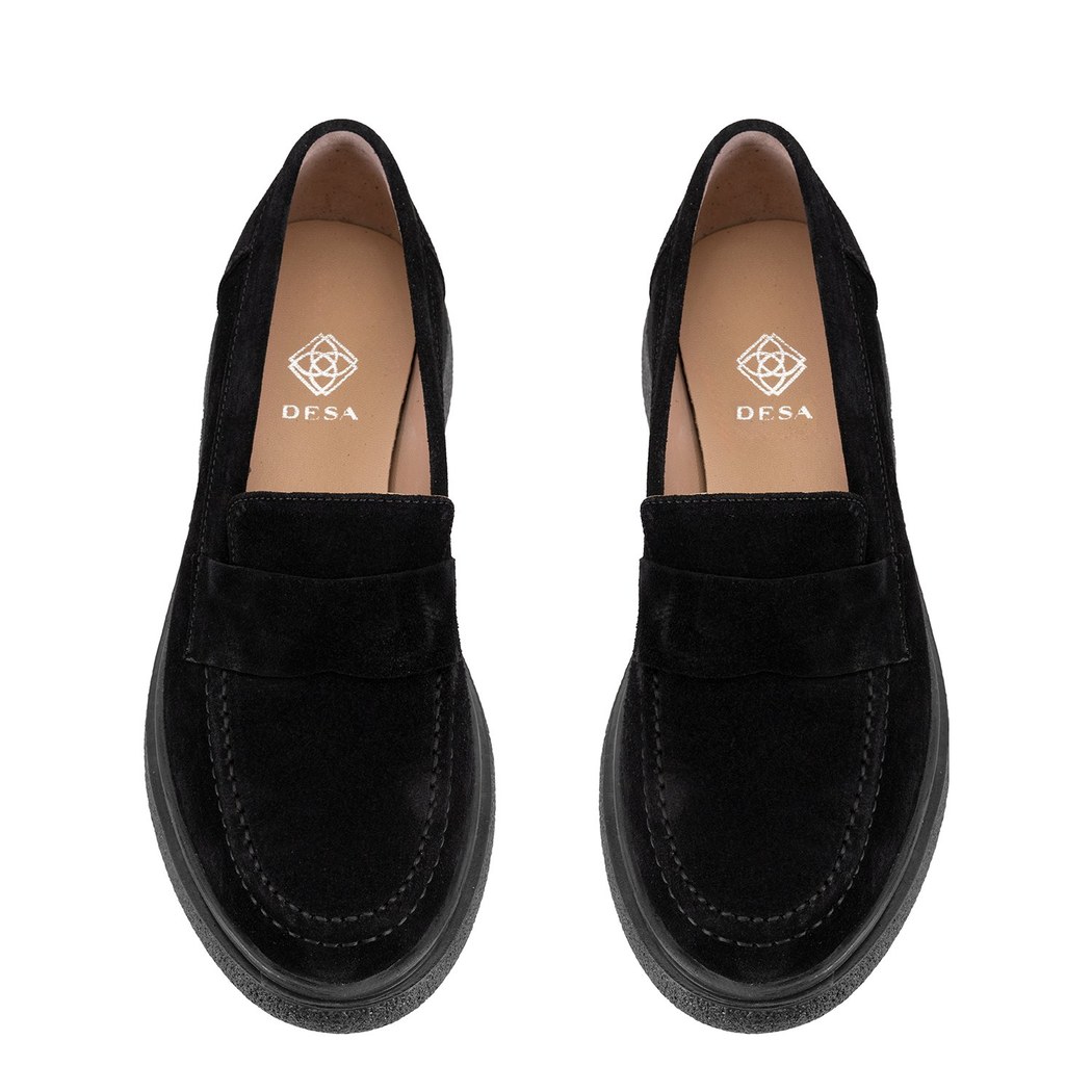 Kadın Siyah Süet Deri Loafer